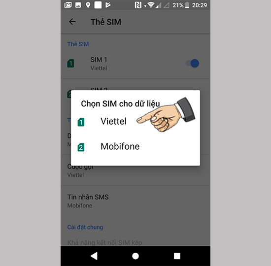 Thẻ Sim vào mạng